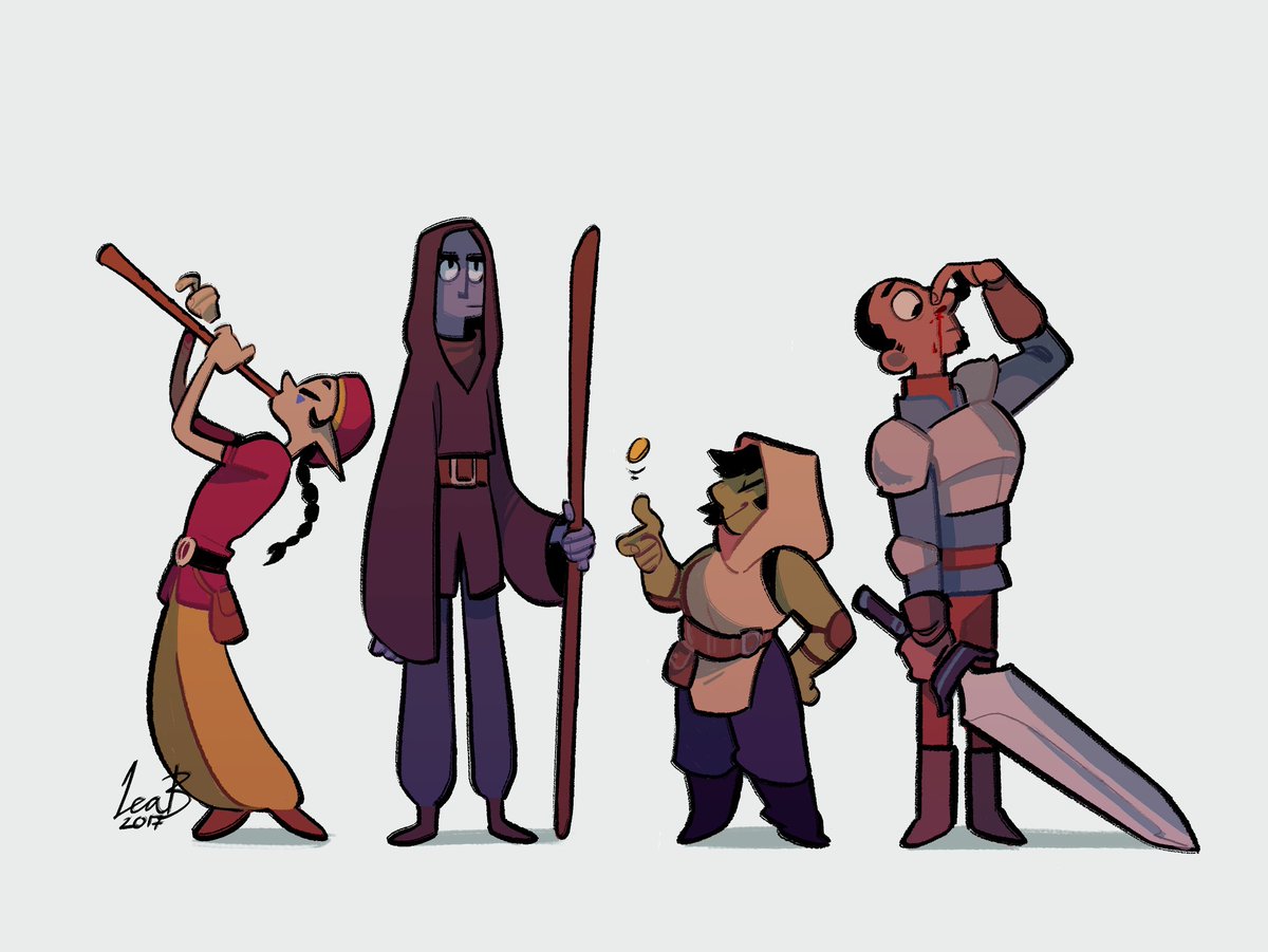 still fond of this unused DnD party I drew once upon a time 