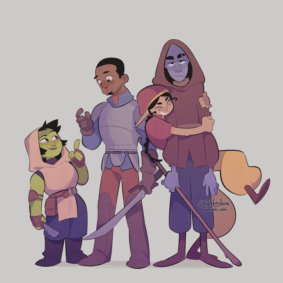 still fond of this unused DnD party I drew once upon a time 