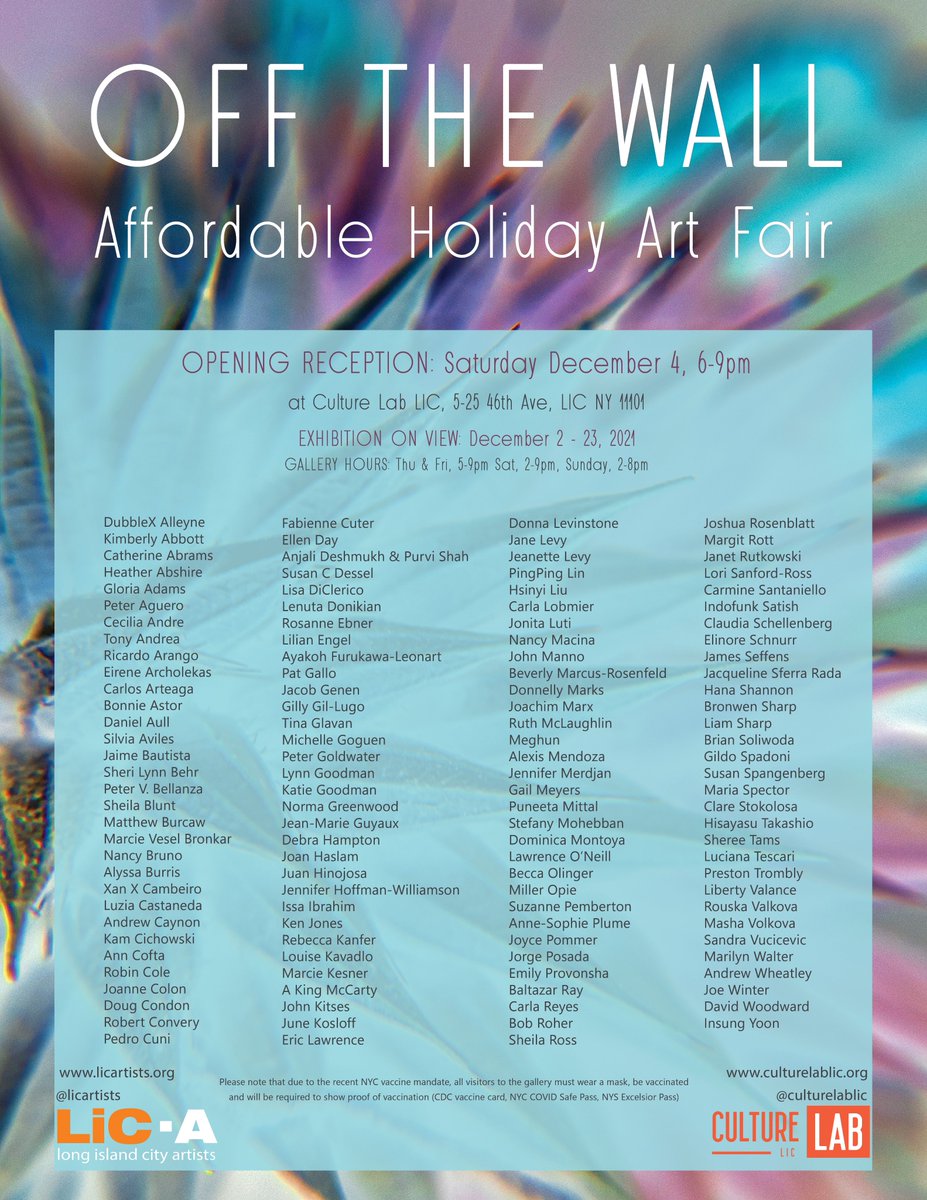 SandraVucicevic's tweet photo. Join us #tonight from 6-9pm for the opening reception of the Affordable Art Fair @culturelablic! #sandravucicevic #licartists #offthewall https://t.co/Ajb3dTySaC