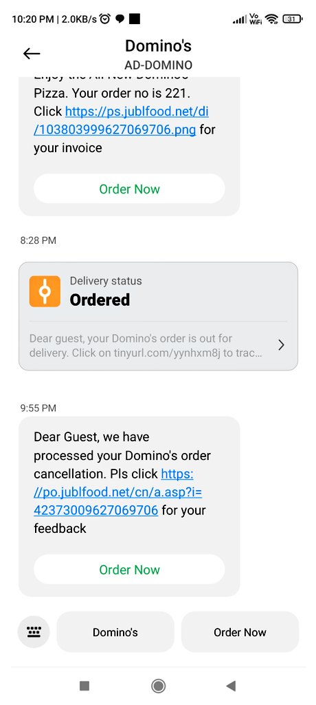 gravitynill's tweet photo. @dominos_india @dominos_india this is what I have got. 
Now order is cancelled without taking my concern for it https://t.co/tL7kcINhG7