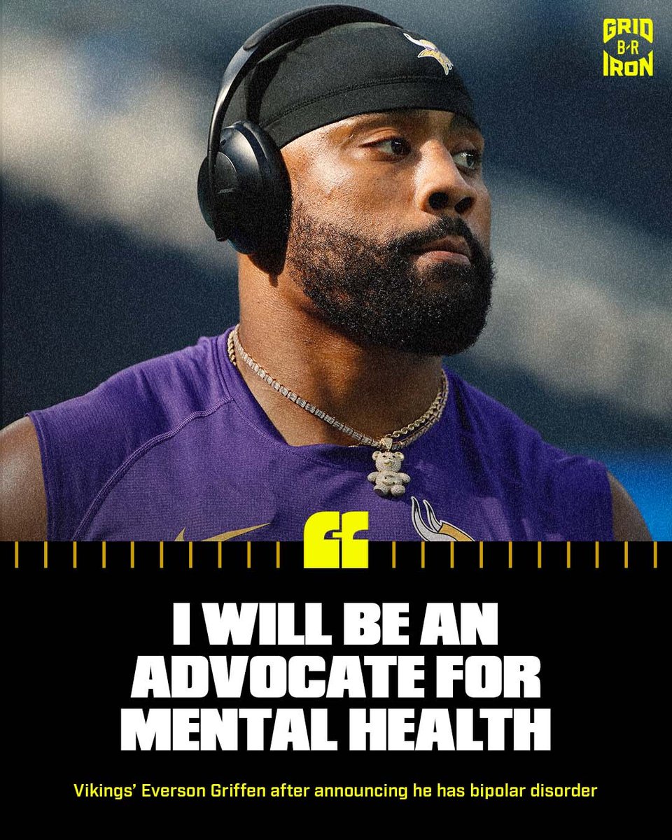 brgridiron's tweet photo. Everson Griffen aims to be an advocate for mental health 💜 https://t.co/nxjaUIr6gA