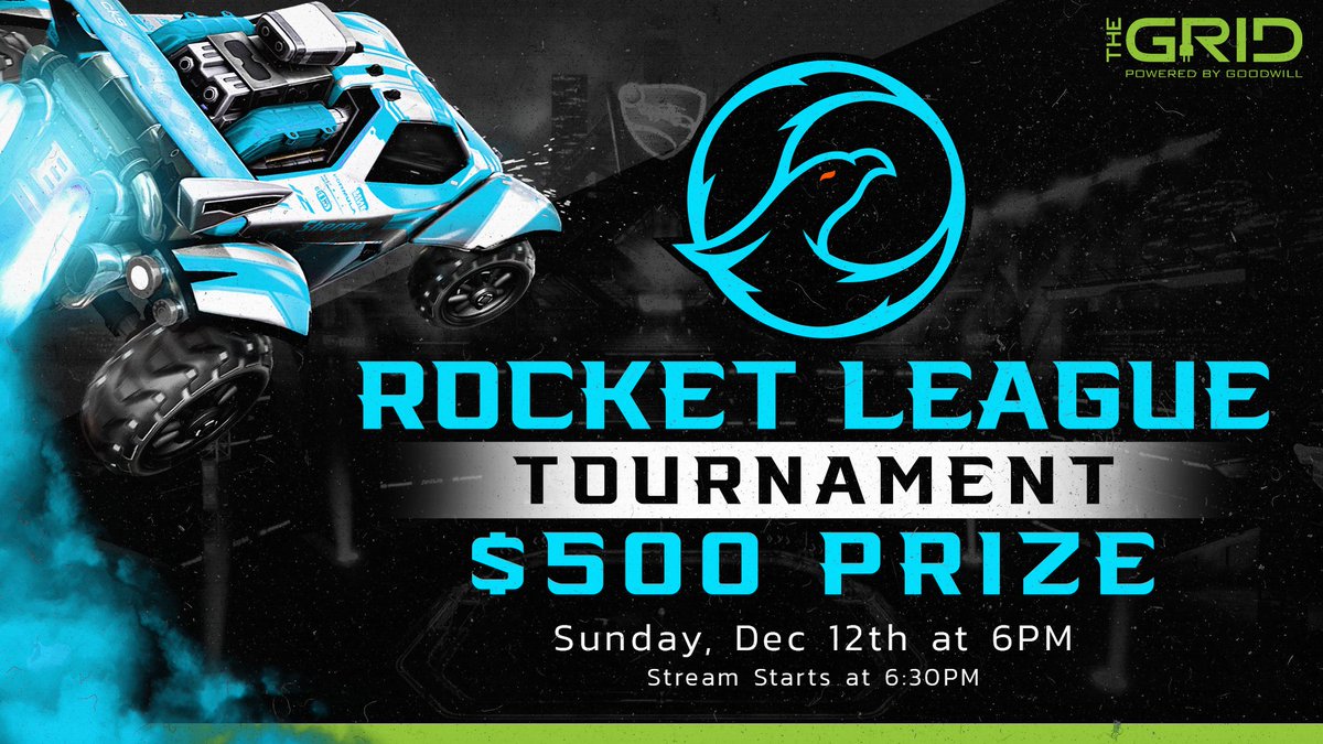 CLTPhoenixGG's tweet photo. Are YOU ready to show off your #gaming skills?!

The CLT PHX #RocketLeague Tournament is next week and you're invited! It’s FREE to compete and there's a $500 cash prize!

🎮 Register: https://t.co/uwpLllyhGA
📍 Online
📆 Dec 12th
🕕 6 PM

Presented by The GRID @GoodwillSP https://t.co/Um8a5SuvzN
