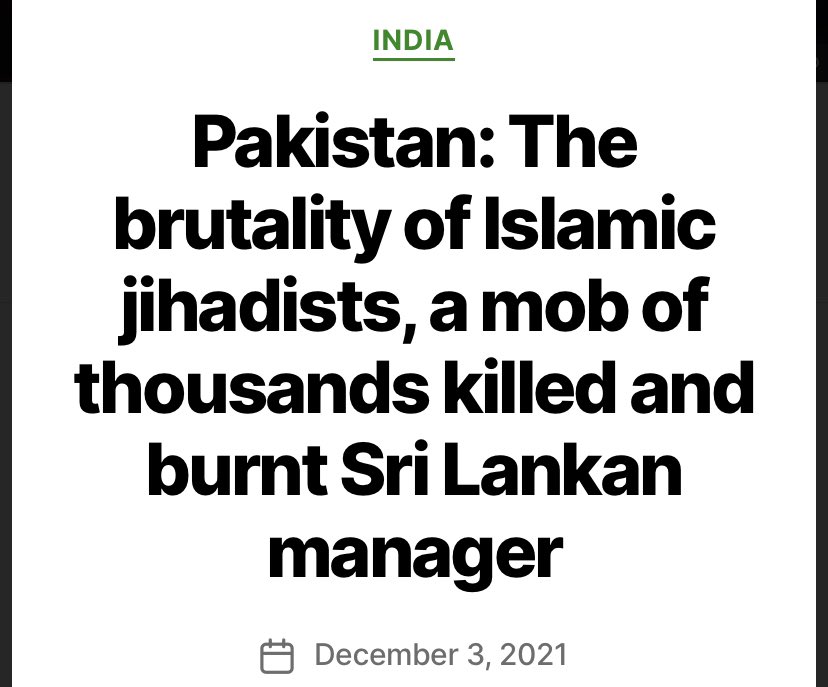 Uvinduimash's tweet photo. “Pakistani mob tortures Sri Lankan man to death, burns body for tearing up posters of radical Islamist party”

Just to say how COWARDLY they are, they needed an army with thousands of “im not sure whether we can call them men” to kill just one innocent man.
#shamepakistan #Shame https://t.co/BJxrCS9j74