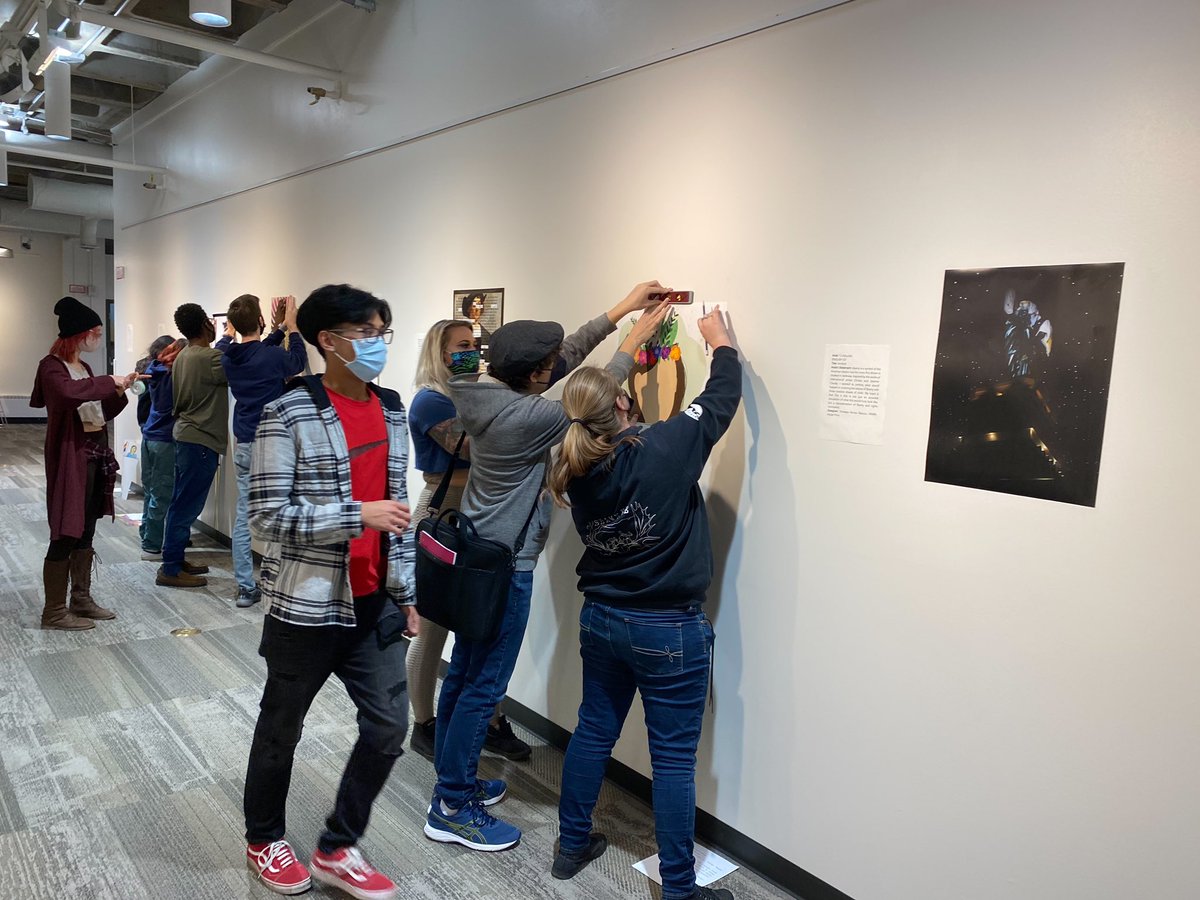 PhysicsPhD4Me's tweet photo. Dr. Johnny Calavitta-dos Santos and his English students partnered with Video and Media Arts, the IDEA and COMM Lab to create an exhibit in response to recent removals of colonial and confederate monuments in Denver and other locations.  #rrcc #art #highereducation https://t.co/N1pXYf7hOD