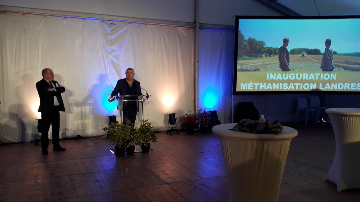 Inauguration aujourd’hui du 1er site de méthanisation #EMC2 en présence de <a href="/philippe_mangin/">mangin philippe</a> Belle installation au service du territoire de #Landres et à la décarbonation des réseaux gaz. Bravo aux entreprises #bertholdt , #Agrogaz , #prodeval