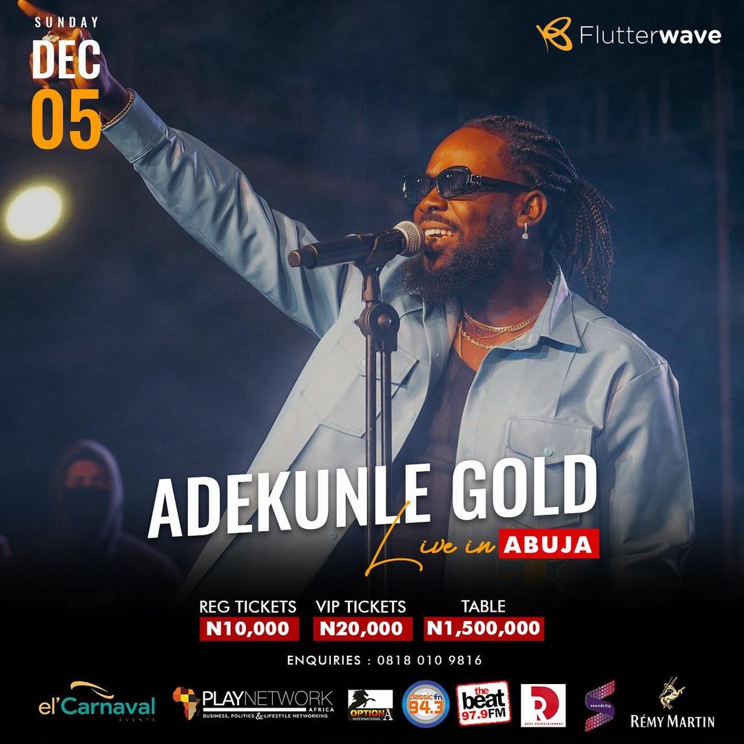 LennyCliff01's tweet photo. #DecemberInAbuja
Adekunle Gold live in Abuja 🕺

Watimagbo we just want to get high! 🎶 

Get ticket here 👇
https://t.co/b78kv7Sloh

#DrayEntertainment 
#AdekunleGoldLive https://t.co/SbMFrlKfGy