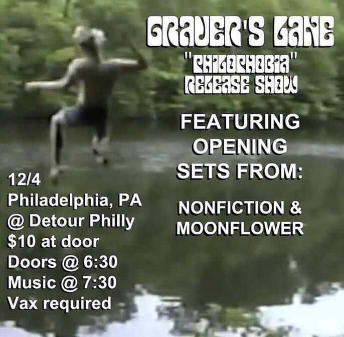 LonelyBirdRecs's tweet photo. Graver’s Lane’s (@graverslane302) Philophobia Record Release Show is tonight at Detour Philly w/ opening sets from Nonfiction (@nonfictionband) and Moonflower (@MoonflowerDE)!!! Come out for a killer fuckin show :)) https://t.co/o9u93rS7Nr