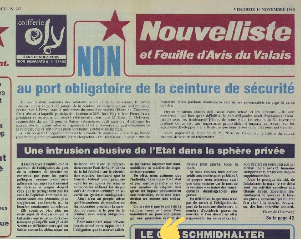 ArianeBeldi's tweet photo. Le port de |a ceinture de sécurité permet certes de prévenir des blessures graves et des morts; il occasionnerait aussi de graves blessures... Ça ne vous rappelle rien? C'était en Suisse, dans les années 80. https://t.co/AktyZKgYKq