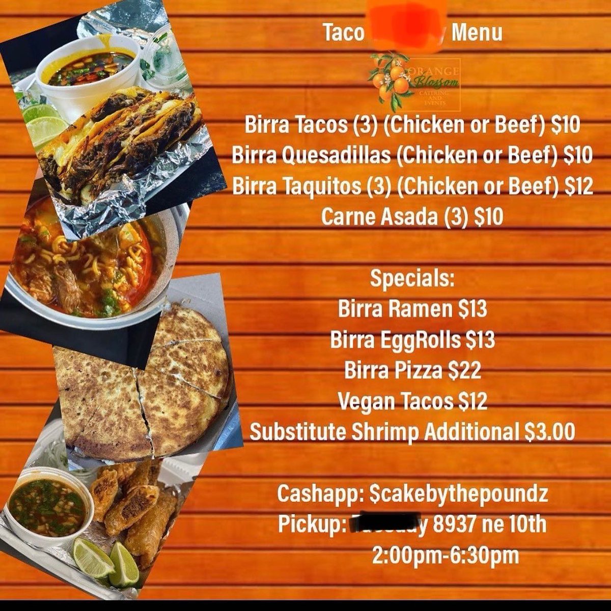 THEMRSORANGE's tweet photo. Pull up today and #GETDIPPED 3pm-7pm
Come get a taste of 1 of the best Birria menus in Oklahoma. Full menu available. ๐ฎ 8937 ne 10th https://t.co/MwyMhJnbUB