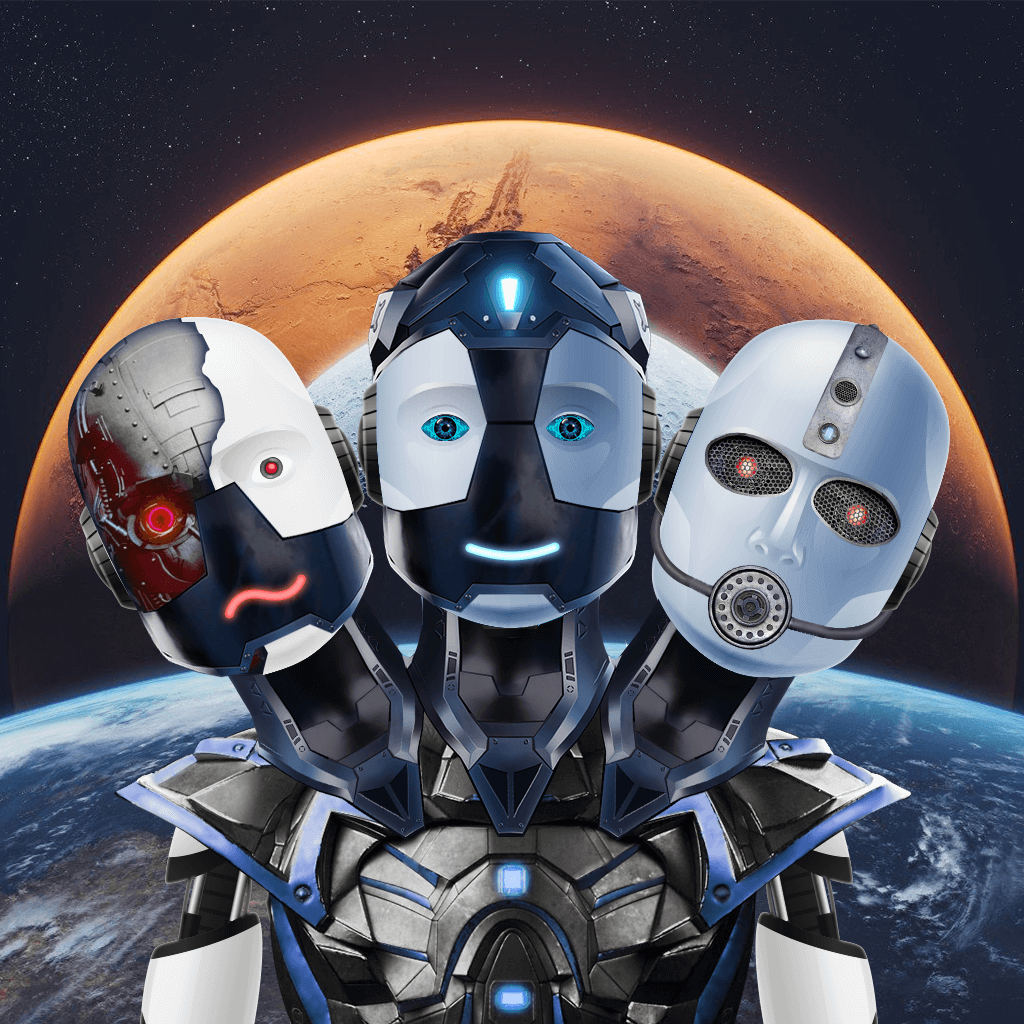 solcyborgs's tweet photo. This three-headed with multiple emotions cyborg is in the top 1% rarity group from our 7777 SolCyborgs. A masterpiece artwork from our creative designers

Let's see who will be the lucky one to mint this beauty 
#nft #nftart #solana #solcyborgs #NFTCommunity #NFTGiveaway #gaming https://t.co/Le1KaIPcrH