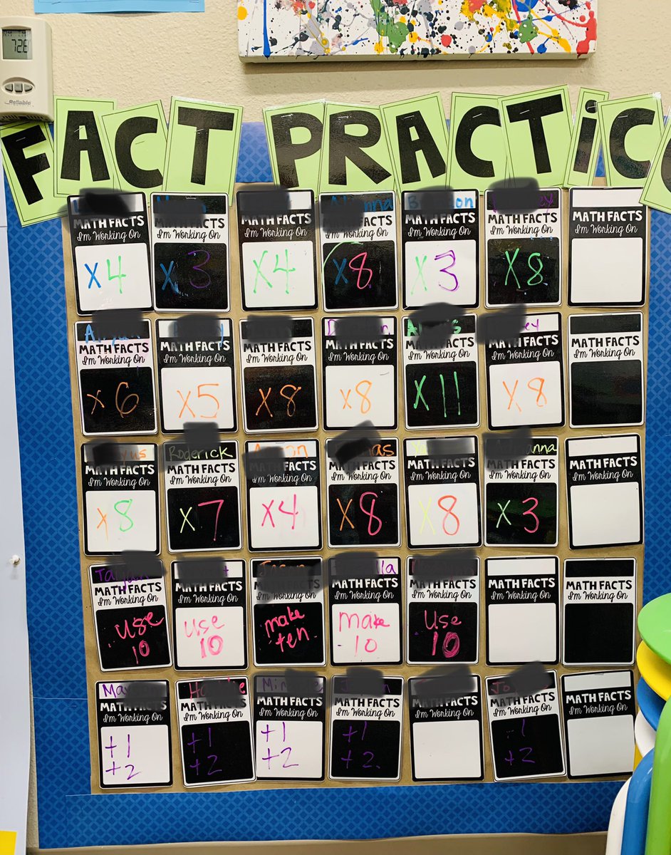 MathQuacks's tweet photo. #factfluencyfriday is one of my favorite days of the week! How do you teach #factfluency? I like to keep it conceptual and game-based, set individual goals, track progress, and celebrate growth 🥳 #mathrunningrecords #boxoffacts @origomath @gregtangmath @numbertalks https://t.co/WhNZIbezAM