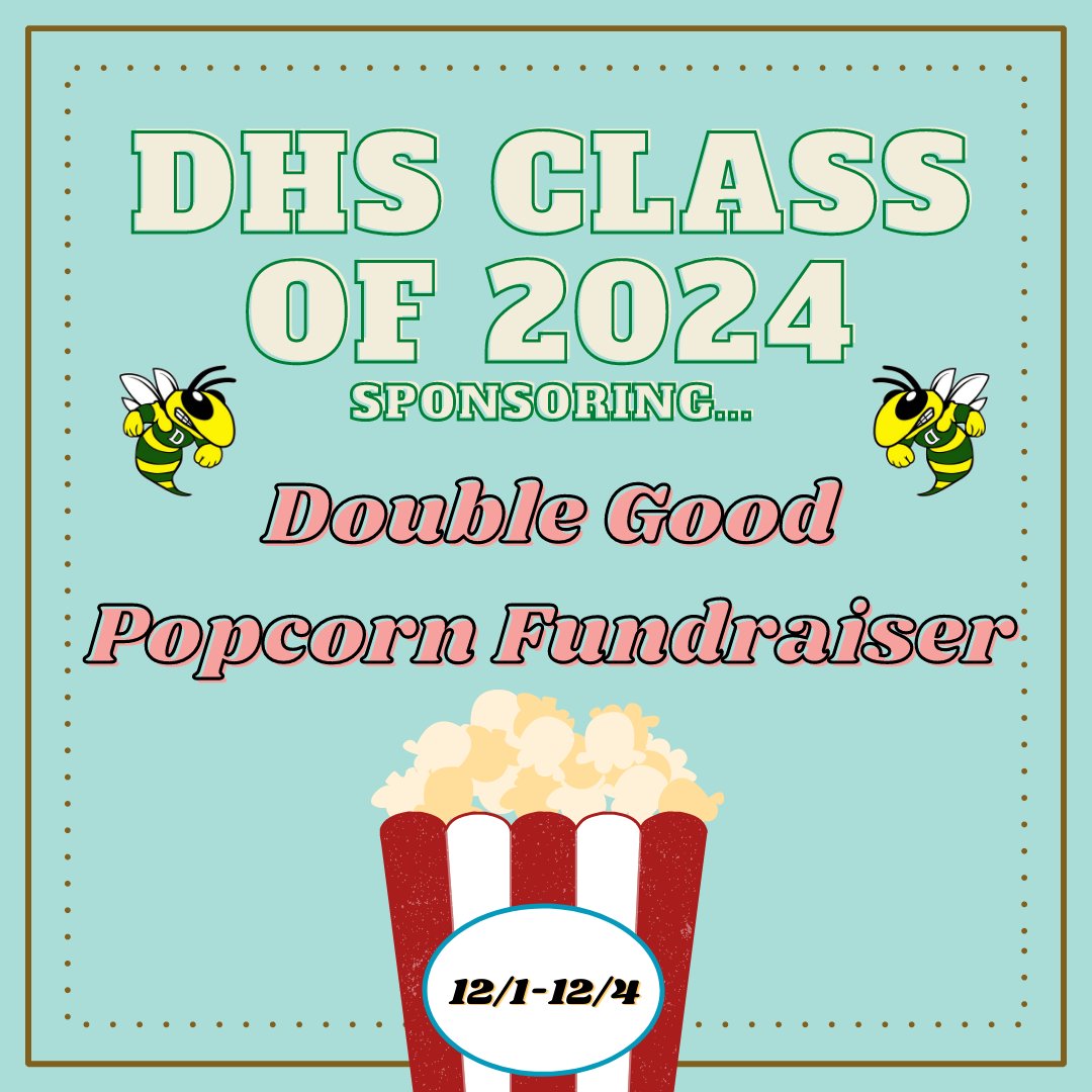 Today is the last day to buy popcorn. Buy the delicious popcorn before time runs out. Remember all proceeds will go towards our junior/senior prom and our graduation. Please support us! Share with your family and friends.