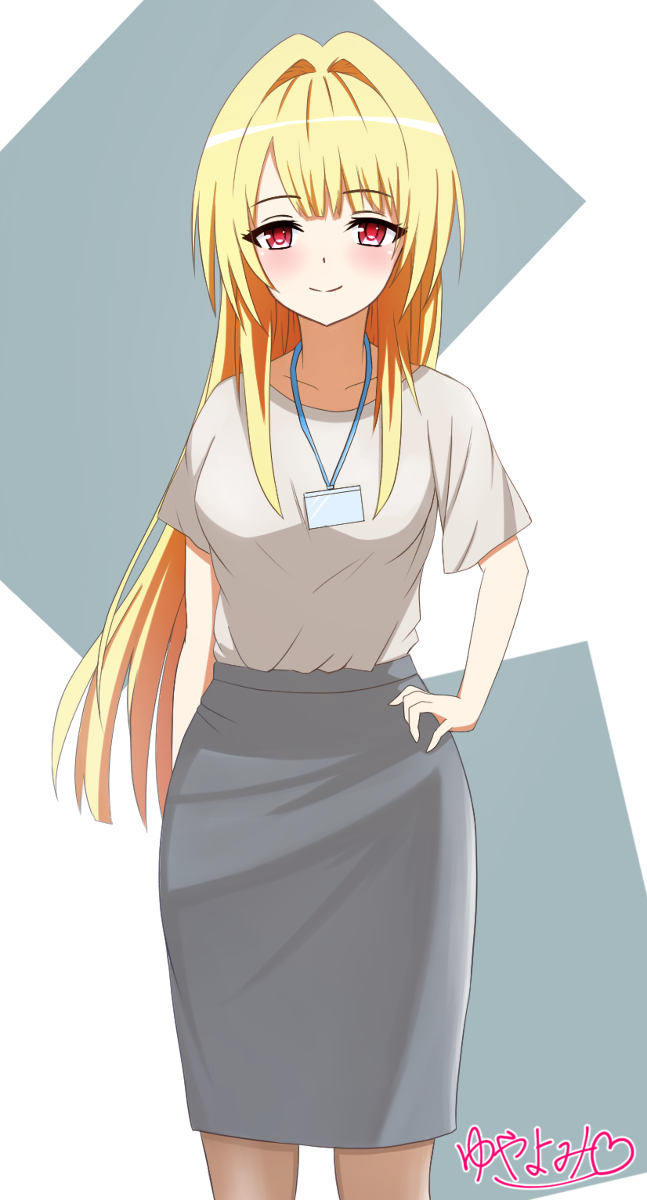 金色の闇、OL #OL #タイトスカート #ToLOVEる #金髪 #金色の闇 #イラスト #ヤミ #girl https://t.co/4weyPKhpUP 