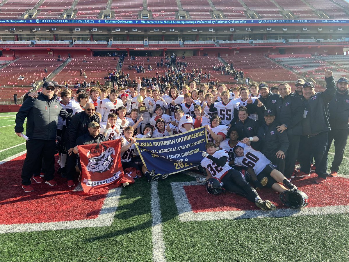 HMHSathletics's tweet image. Haddonfield Football 
2021 Regional Champions!