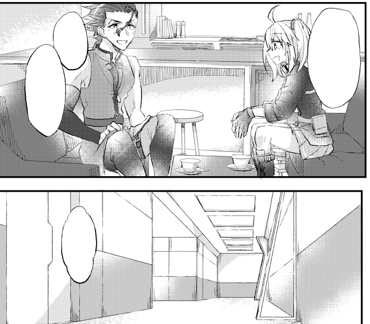 新刊、↑のが背景オール3Dで↓は全部自力で描いたやつなんだけど、3D背景使うとやっぱそこだけディティール細かくなっちゃうからカルデアの廊下もなるべくちゃんと描かなきゃ…と思って描いたんだけど

今見ると線の引き忘れあるな🥺(たいへん申し訳ございません…) 