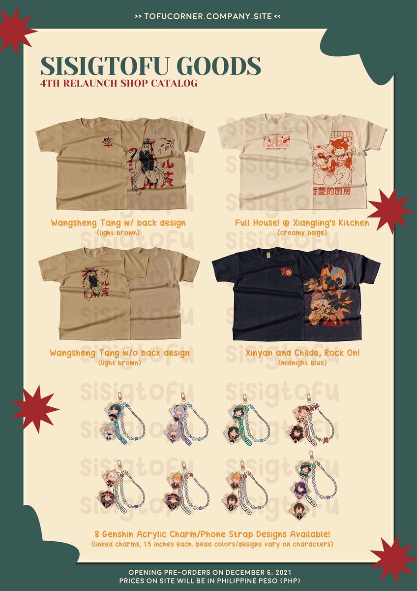 sisigtofu's tweet photo. 🌼 genshin fan goods catalog! RTs appreciated 🌼

hi hi!! heres the final catalogue for my 4th relaunch! i also added some print requests from the IC results (jjk, tr) 

i will be opening tomorrow (12/5) at 9 PM PH time! link, coupon codes and other info on thread ⬇️⬇️ https://t.co/rDB5a5ILku