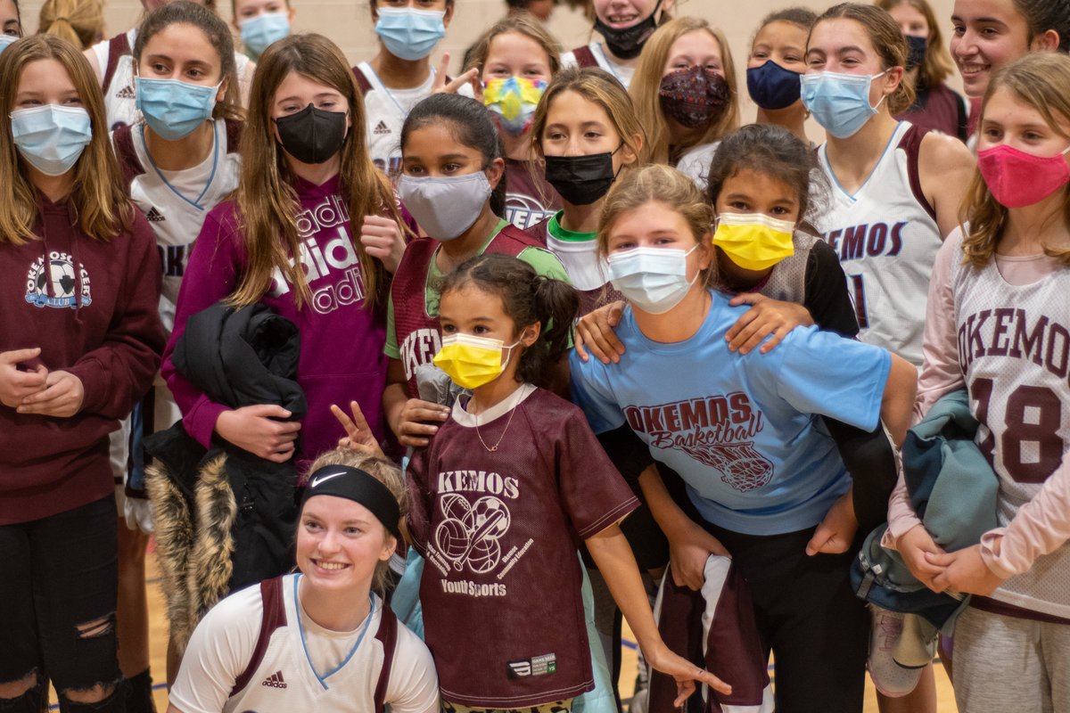 AHPhelps's tweet photo. Special thanks to the @OkemosBBall team members and Coach @randy_field115 for spending time with our younger Okemos Girls after last night's game.  What amazing role models and mentors!!  #okemos https://t.co/CdELlYRkkZ