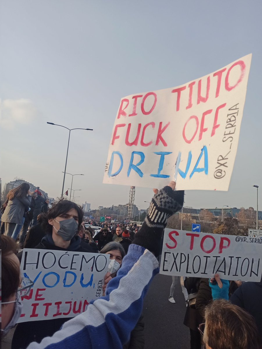 Today we block Serbia because we want water, not lithium. #RioTinto  #stopriotinto #Belgrade #protest #ExtinctionRebellion #Serbia