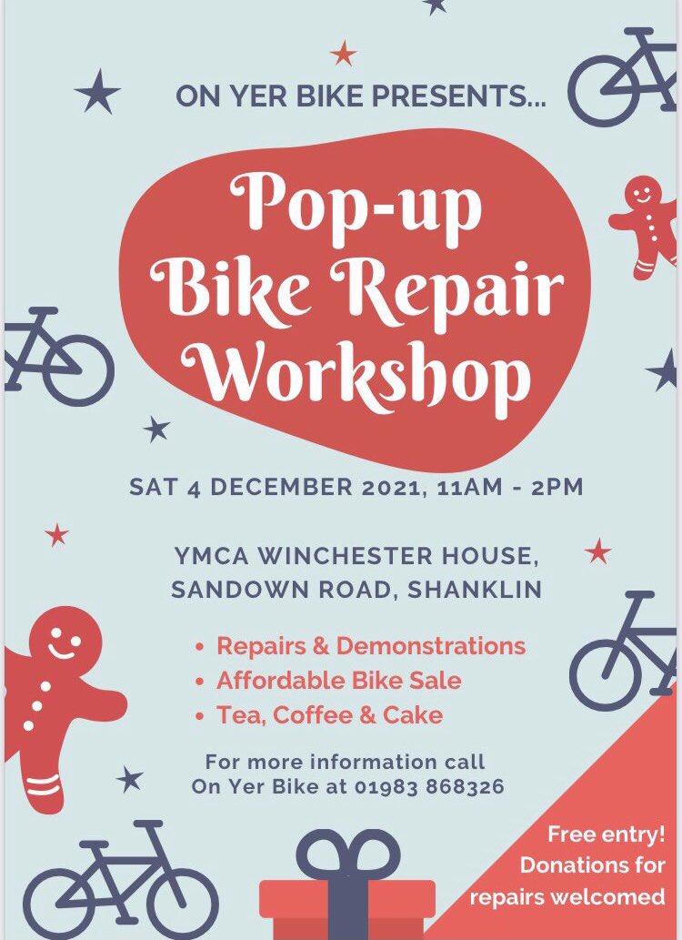 Great to attend the Pop Up Bike Repair workshop today at Winchester House, collaboration between two brilliant organisations @YMCAIOW & #OnYerBike #BikeMechanics sessions & affordable cycles for sale  #IsleofWight #Families #Community