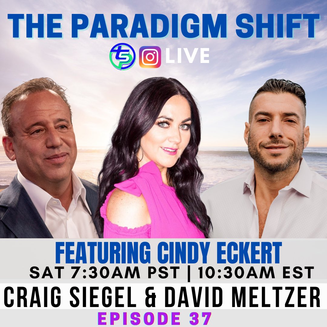 CraigSiegel_CLS's tweet photo. The Paradigm Shift: Episode 37. The Saturday Main Event 🚀with the iconic articulate alligator @davidmeltzer and @cindypinkceo. The Show of Shows. Brain 🧠 on popcorn 🍿 ready. Let’s get crazy! Join us here - https://t.co/YViz2vJgTz
#paradigmshift #cls #showofshows https://t.co/DJHp8ikJS9