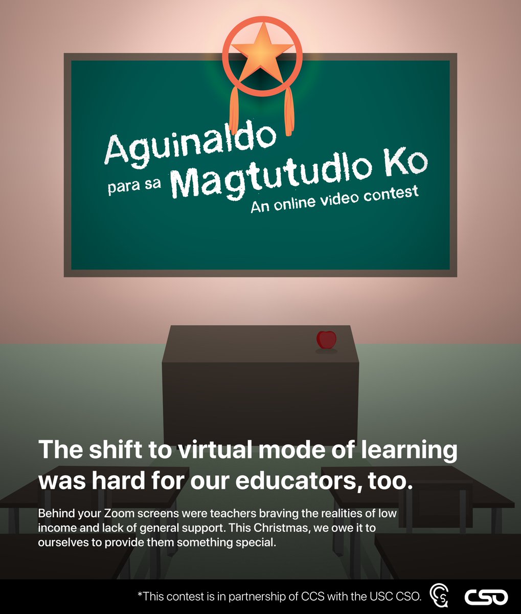 CarolinianComm's tweet photo. CCS partners with @usc_cso for "Aguinaldo Para sa Magtutudlo Ko", an online video contest joined by high school students in Cebu.

For the mechanics and prizes, click this link: https://t.co/FX5lto6ycs...

MORE: https://t.co/hDrezhJYM4 https://t.co/JY9yge18HW