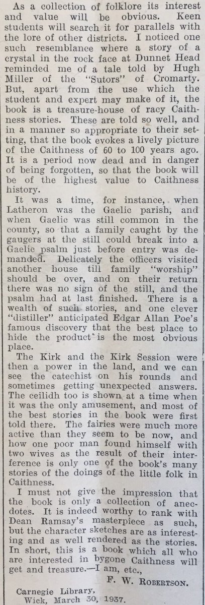 LatheronGaelic's tweet photo. #Gàidhlig
#Caithness
#LatheronGaelic
#CaithnessGaelic

“It was a time when Latheron was the Gaelic parish and when Gaelic was still common in the county, so that a family caught by the gaugers at the still could break into a Gaelic psalm just before entry was demanded”

Re: c1870 https://t.co/RUVWhGZYZ8