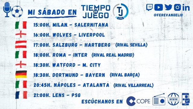 ferevangelio's tweet photo. ⚽️ Este es mi #Supermenu de #Supersabado de Fútbol Internacional en @tjcope, empezando ahora con el partido del Milan y hasta las 23h!

Ahora os está contando el Chelsea el gran @millangenzor 😎 https://t.co/oTQU4g1rcP