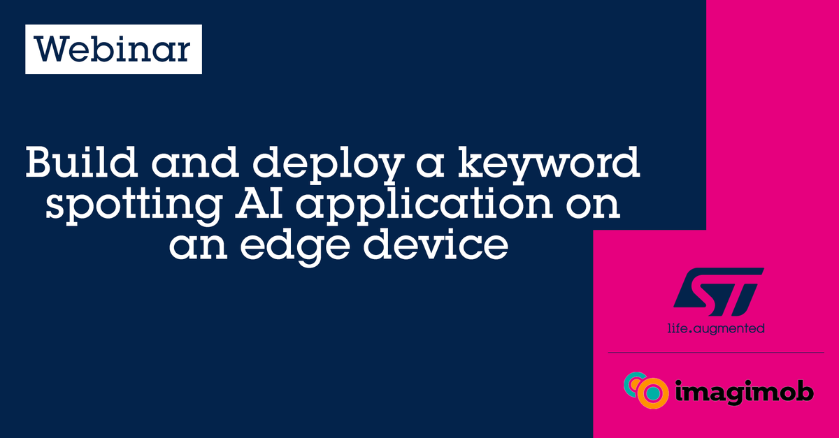 ST_World's tweet photo. Here's your chance to learn about the keyword-spotter #AI application with our #STAuthorizedPartner @Imagimob and win a #SensorTile box #IoT dev kit.
Register to the webinar: https://t.co/toDJ0BGHKc https://t.co/OLXWNJ7vL9