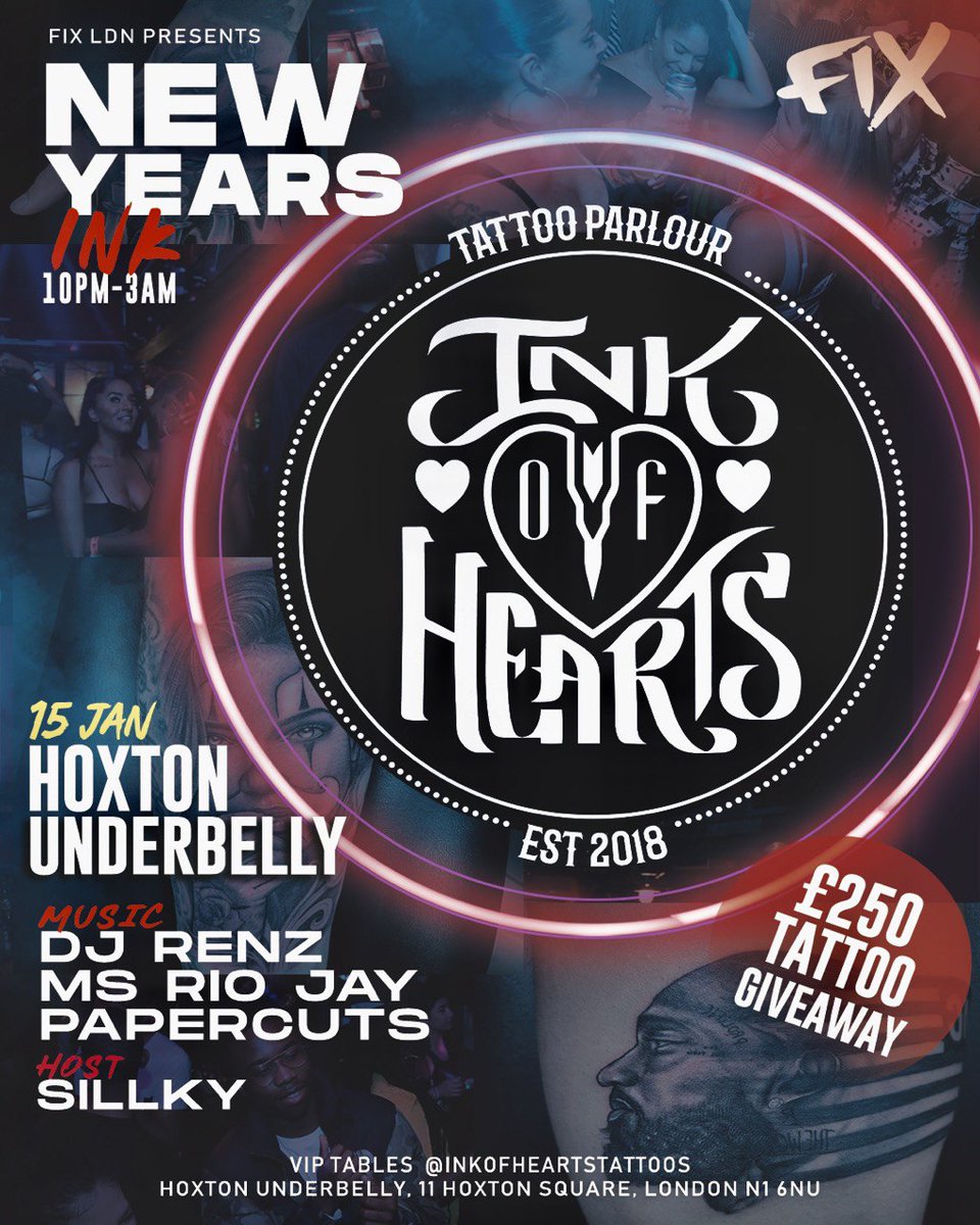 GomezLdn's tweet photo. NEW YEARS INK ⚫⚪🔴

#IOHXFIX Is back!

FIX X IOH - NEW YEARS INK
@gigis_hoxton 15.01.22 📍

Celebrating mine &amp; #EsbanditIOH birthdays!

Tickets include a Hoodie or £250 Tattoo raffle!

Tickets - https://t.co/5H9md8EUJR

https://t.co/oN2XNlku5h

KEEP IT #IOH https://t.co/B8gD3y3QHz