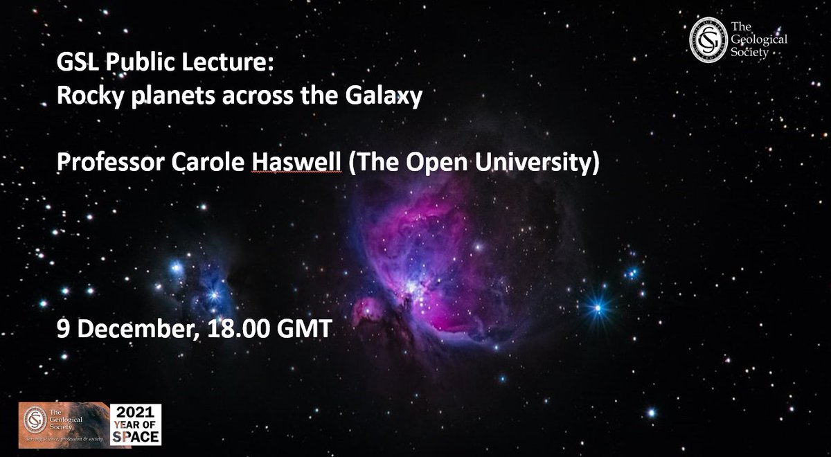 GeolSoc's tweet photo. 📣Don’t forget to register for our final public lecture of 2022!
Explore ‘Rocky planets across the Galaxy’ with @saltburnlass this Thursday 9 December at 18.00 GMT.
Details and registration https://t.co/ty5RBKEh6V
#GSLLectures #SciComm #YearOfSpace @OpenUniversity https://t.co/YntxAJuZ17