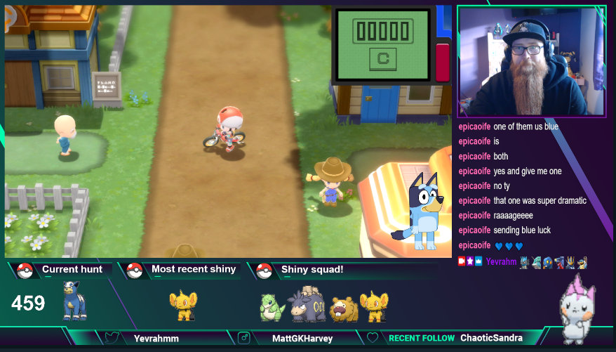 Yevrahmm's tweet photo. Over on Twitch still hunting Bluey! 👤4⃣5⃣9⃣🥚 https://t.co/JBlhwsnBEy 

#smallstreamer #PokemonShiningPearl #twitchstreaming #twitch #Livestream #Bluey https://t.co/6G64REAJ8O