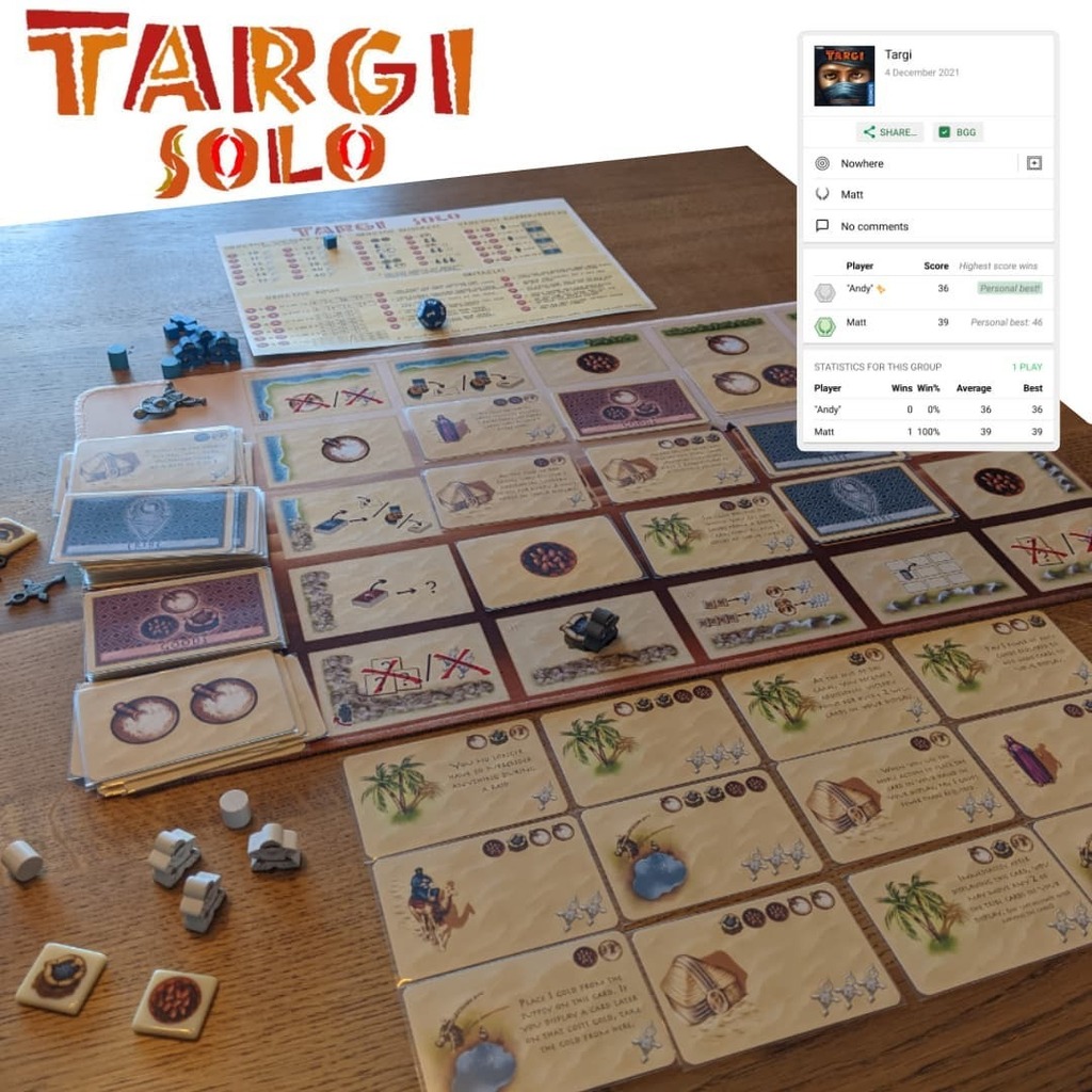 KingDin50936095's tweet image. When I was picking my game for day 4 of #12playsofchristmas I realised that I still hadn't tried the solo mode for Targi. 

One download, an A4 printout, a trip to the garage for a D12 and some cubes, and five minutes reading was all it took to get start… instagr.am/p/CXEAAOEMQrD/