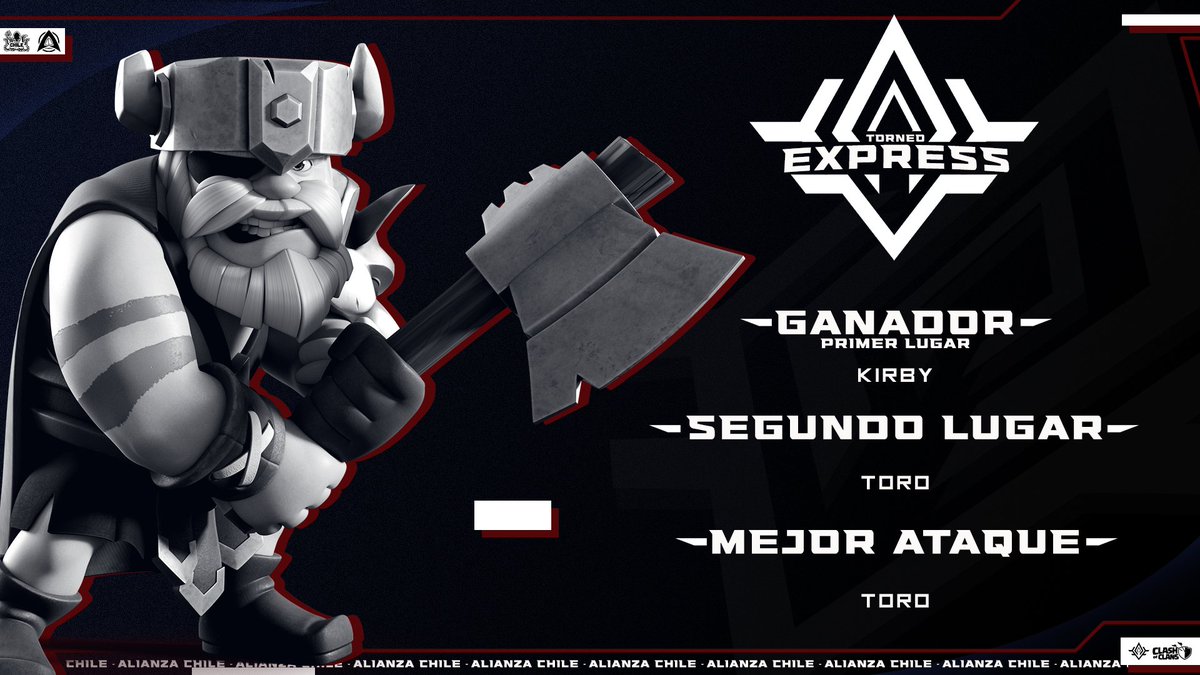 Queremos dar a conocer al ganador del 2er torneo express de Alianza Chile Ppal🔥👑
También, dar gracias a todos los que participaron en este evento🥳🥳
y a <a href="/AlambredjYT/">Alambredj</a> x tremenda transmisión 🎊🎊🐙
@Kirby_coc 
<a href="/soraire_tomas/">Tomas Soraire</a>