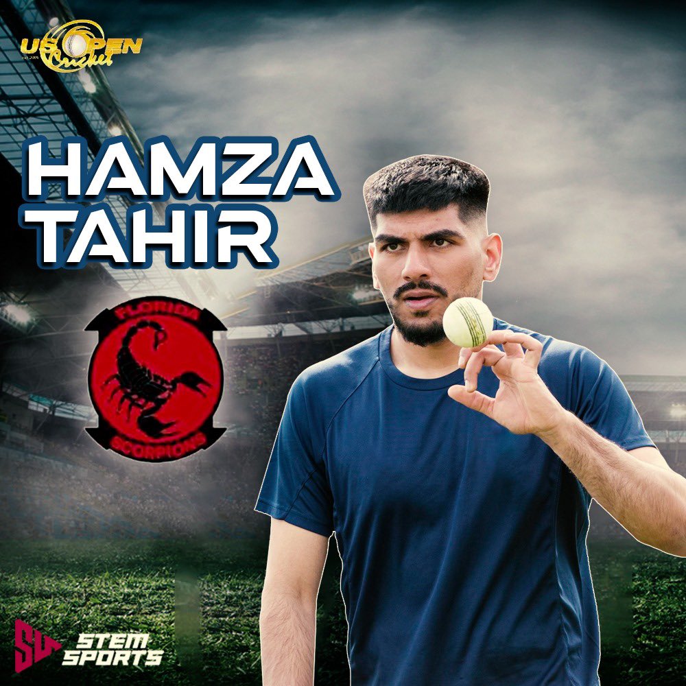 Hamza Tahir will be part of the Florida Scorpions in the US Open ! 🔥🏏

#Cricket #USOpen2021 #FloridaScorpions #T20 #Deals #OneTeamOneDream #StemSports