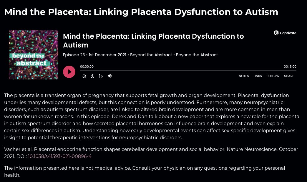 BtApod's tweet image. We're excited to share a new episode this week!
Co-hosts @GFPtagged and @danweiner92 discuss research suggesting that placental hormones can influence brain development + may explain sex differences in autism
beyondtheabstract.captivate.fm/episode/mind-t…
#podcast #scicomm #Autism #development