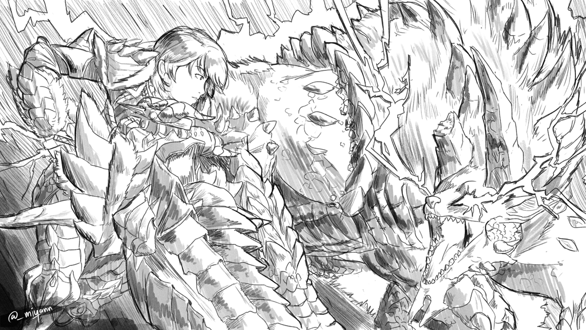 I don't usually post unfinished works, but since I don't know when (or if) I'm even gonna finish this, I figured I might as well share ~
#MonsterHunter