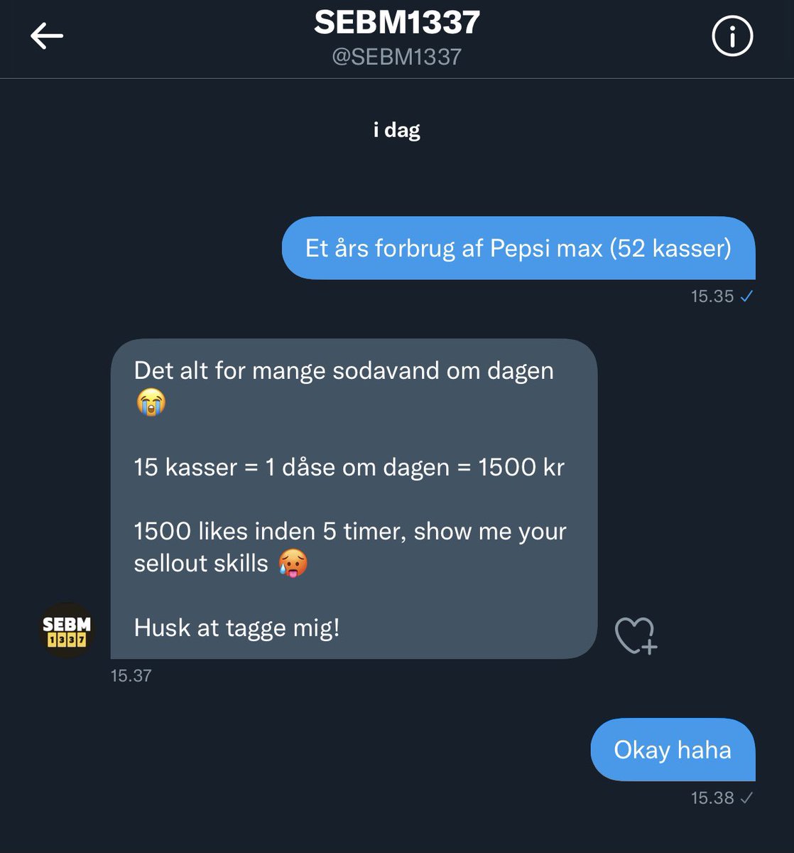 coachdpcs's tweet image. Julemanden @SEBM1337 har givet mig mine første like challenge. 

Følger nogle der liker og retweeter

Kan vi få 1500 likes på 5 timer? Gogo