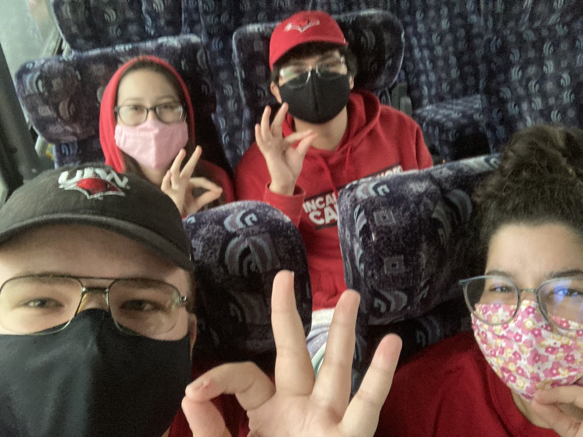 UIWBands's tweet photo. Although the Marching Cardinals are not traveling to today’s game, a few of our members are riding the student bus to cheer on the team! #GoCards 👌🏻 https://t.co/054n9IWYVQ