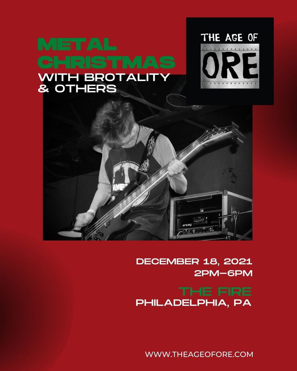 age_ore's tweet photo. In 2 weeks, we are back at The Fire in Philly with our friends from Brotality for a day of killer metal music. Don't miss all the great bands!

#metal #livemusic #guitar #drums #bass #heavymetal #originalmusic https://t.co/dnby0cBXhg