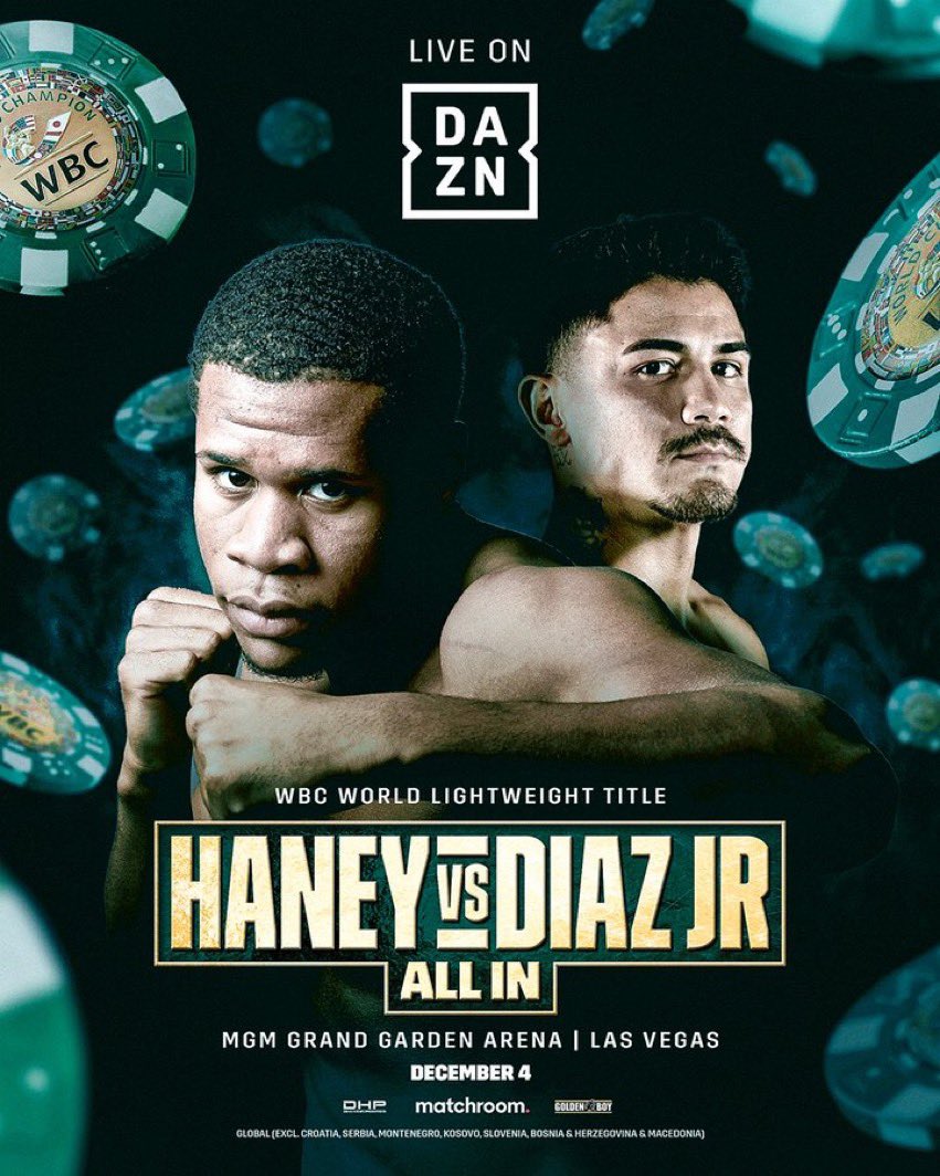 Tonight is Fight Night !!!! #DAZN Jojo Diaz Vs Devin “The Dream” Haney (Floyd Protégé) this fight gonna be Straight power punches #Boxeo #Boxing #HaneyDiazJr #WBC #GreenStrap #LightweightDivision