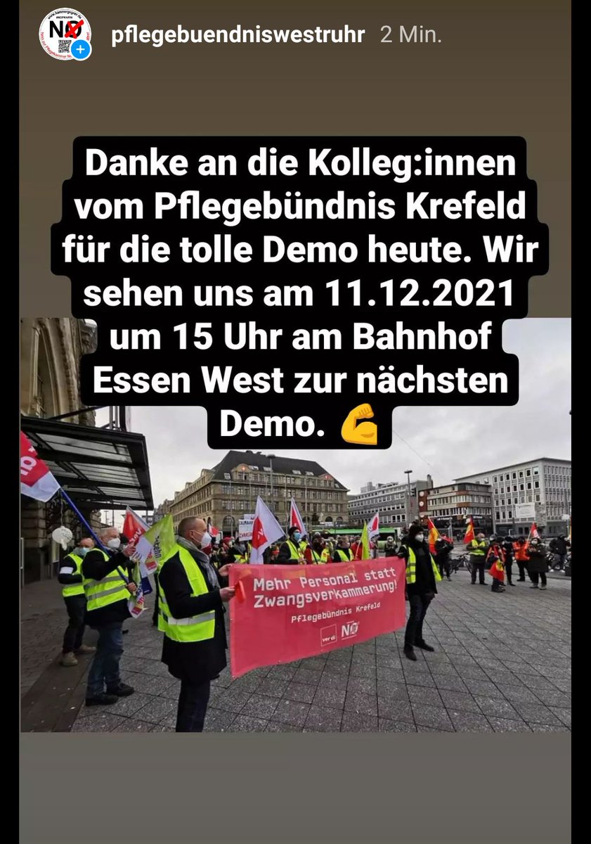 PWRAntikammer's tweet photo. Das war heute eine schöne #Demonstration in #Krefeld. Danke an die Organisator:innen. Wir sehen uns am 11.12.2021 um 15 Uhr am Bahnhof #Essen West zur nächsten #Demo. @_verdi @verdi_Westfalen 
#neinzurpflegekammerNRW #neinzurpflegekammer #wirwagenes #pflegteuchdochselbst https://t.co/ER675YHt2u