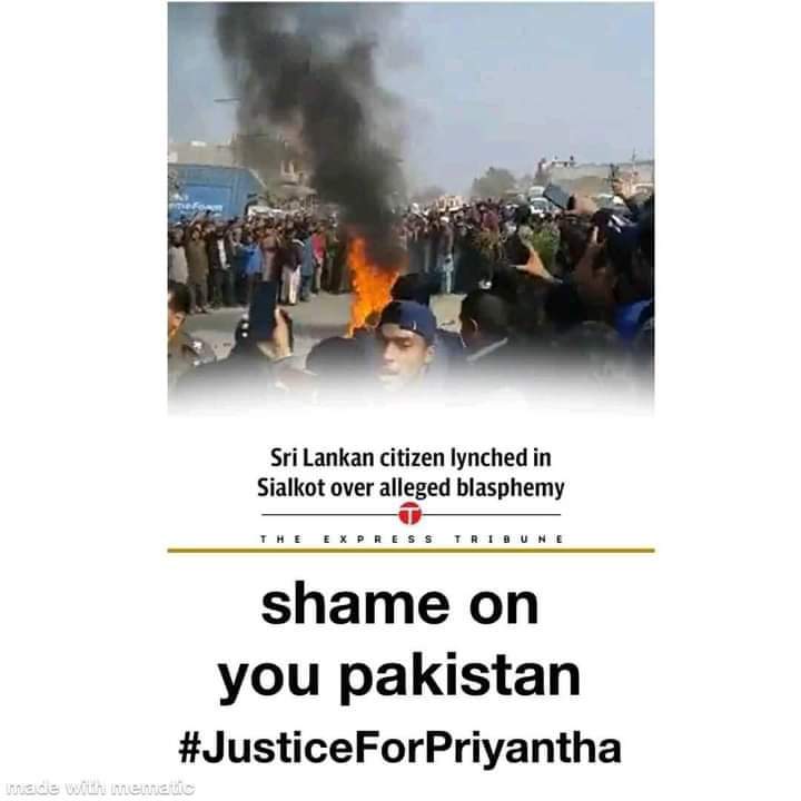 realworldcz's tweet photo. Pakistan is a country of superstitious religious idiots @ImranKhanPTI @PTVNewsOfficial 
#ShameOnPakistan #Terrorism #Muslim #JusticeforPriyanthaDiyawadana https://t.co/NgFqYTJ6fc