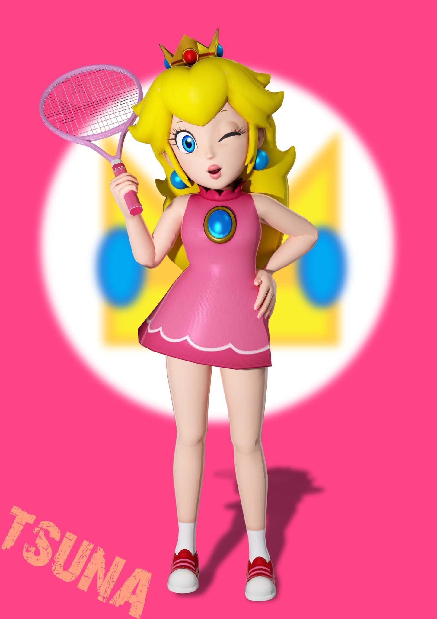 Princess peach tennis outfit top