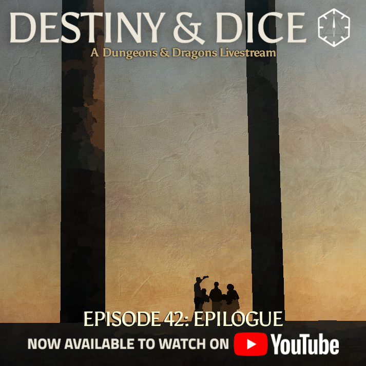 destinyanddice's tweet photo. Watch the conclusion of the Shadowslayers' story. Episode 42: Epilogue is available now on YouTube!

https://t.co/GkpHdKrIji

#dnd #dndlivestream #eberron #eberronstream #dungeonsanddragons #twitchstreaming #twitchstreamer #smallstreamers https://t.co/GFQ7d83Eeq
