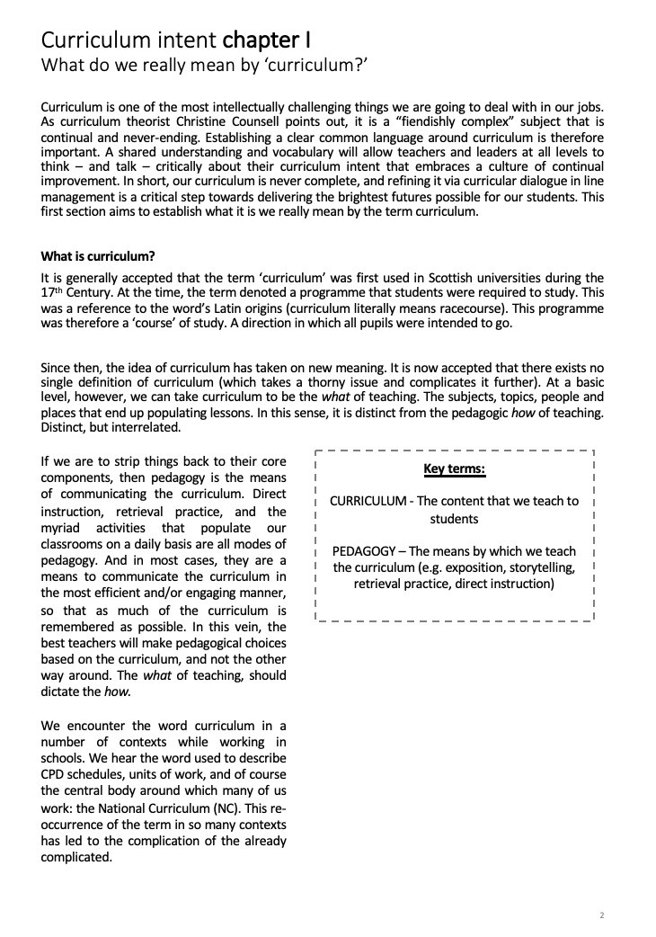 VallanceTeach's tweet photo. Sharing our curriculum intent handbook for those who are interested.

✅ Curriculum theory
✅ Subject communities
✅ Glossary
✅ Models and examples

❌ Generic nonsense

https://t.co/YQU4MC8iPa https://t.co/cZSYiJsPG7