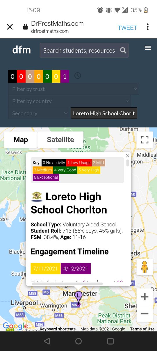 MathsLoreto's tweet photo. Amazing to have moved into the exceptional usage category on @DrFrostMaths Great work everyone @loretochorlton https://t.co/Sq6tLsp9bj