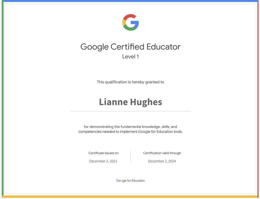 Delighted to achieve my Level 1 Google Certified Educator certificate this week! Thanks <a href="/MrsLAFerguson1/">Mrs L A Ferguson</a>
<a href="/annabelrodger/">Mrs Rodger 👩‍🏫👩‍🎓👨‍👩‍👧‍👦🏴󠁧󠁢󠁳󠁣󠁴󠁿</a> @Education_SLC
@GoogleEdu @RMEd_SLC
<a href="/GEGScotland/">GEG Scotland</a> #itsSLC