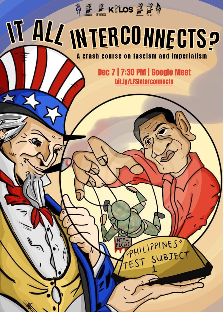 sikhaymc's tweet photo. IT ALL INTERCONNECTS?

Hanggang ngayon ay nananalaytay pa rin ang pasismo sa ating bayan. Patuloy na sinusupil  sa mga Pilipino upang magpahayag at mabuhay nang malaya. Ngayong ikatlong taong anibersaryo ng NTF-ELCAC—

#AbolishNTFELCAC 
#StandAgainstStateTerror https://t.co/leLOZCwuHb