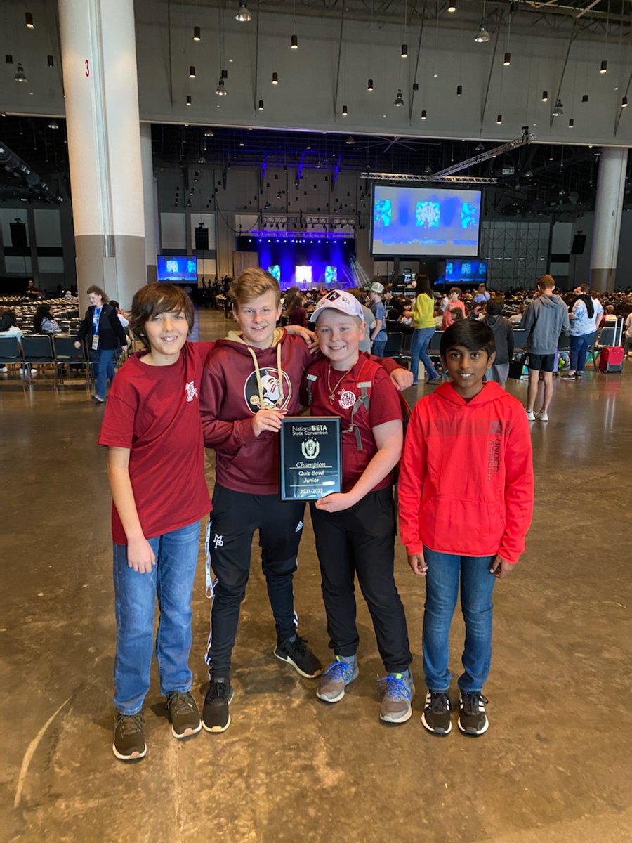 McmsJr's tweet photo. A huge congratulations to our students who made it to the Jr. Beta Nationals. 🐾🏆🏆🥰 #betacon22 @MCMS_Bulldogs @monroe_schools https://t.co/ifrJcdnHQu