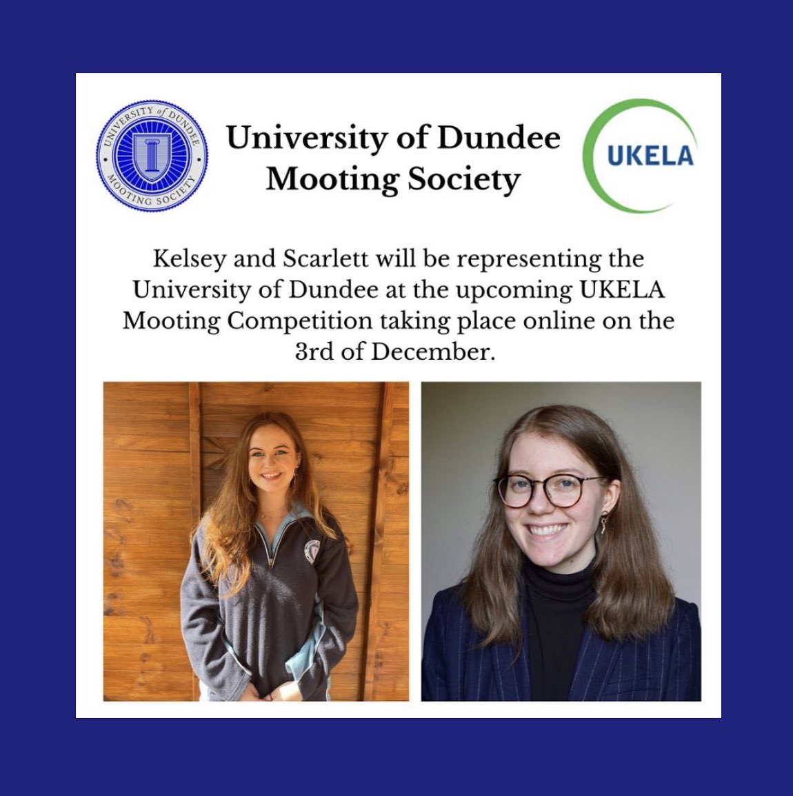 Massive congratulations to Scarlett and Kelsey for making it to the final of the UKELA Junior Mooting competition! 💙🎉💙